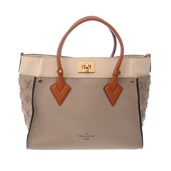 LOUIS VUITTON ルイヴィトン モノグラム オンマイサイド MM タフタージュ ガレ M53825 レディース カーフ 2WAYバッグ Aランク 中古 銀蔵