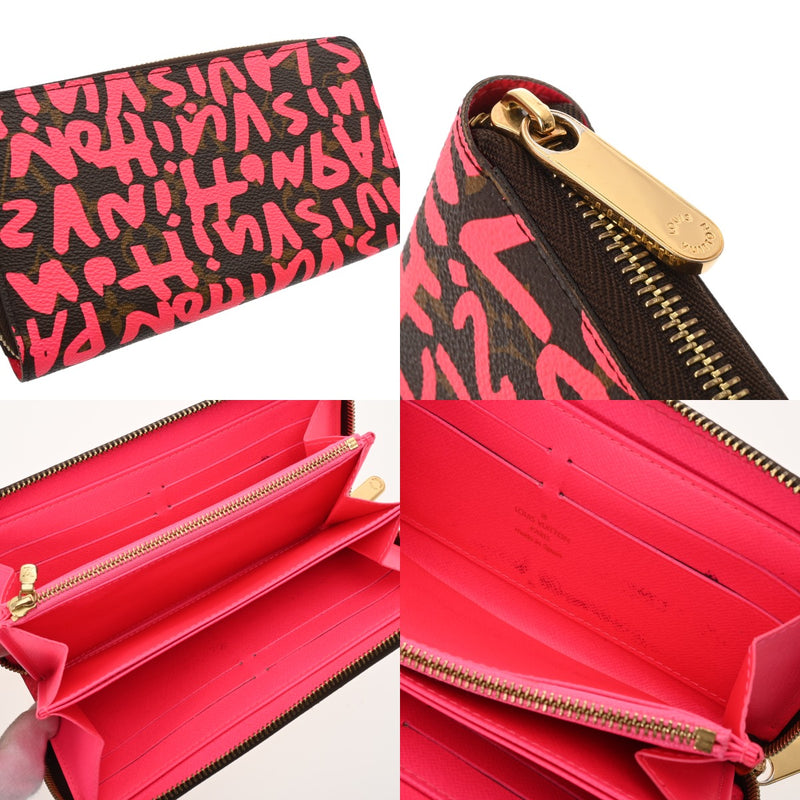 LOUIS VUITTON ルイヴィトン モノグラムグラフィティ ジッピー・ウォレット フューシャ M93710 レディース モノグラムキャンバス 長財布 ABランク 中古 銀蔵