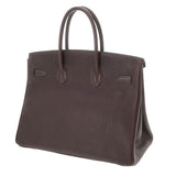 HERMES エルメス バーキン 35 ショコラ ○Z刻印(1996年頃) ユニセックス フィヨルド ハンドバッグ Aランク 中古 銀蔵