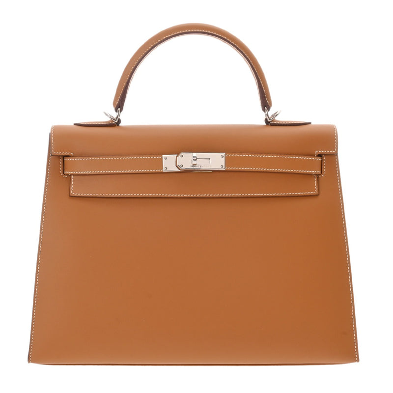 HERMES エルメス ケリー 32 外縫い 2WAY ナチュラル □I刻印(2005年頃) レディース ヴォーシャモニー ハンドバッグ Aランク 中古 銀蔵