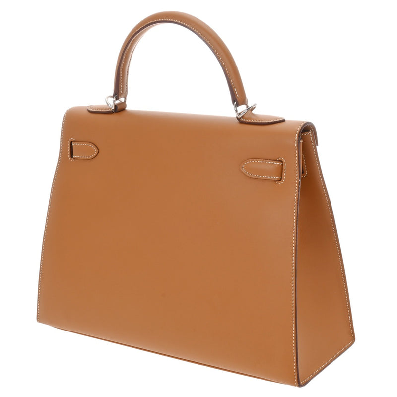HERMES エルメス ケリー 32 外縫い 2WAY ナチュラル □I刻印(2005年頃) レディース ヴォーシャモニー ハンドバッグ Aランク 中古 銀蔵