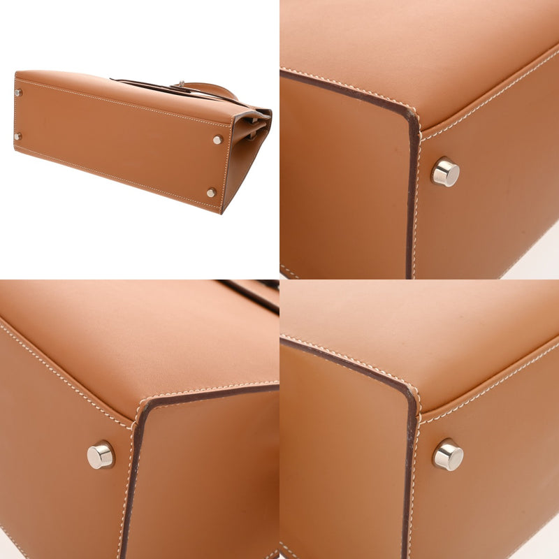 HERMES エルメス ケリー 32 外縫い 2WAY ナチュラル □I刻印(2005年頃) レディース ヴォーシャモニー ハンドバッグ Aランク 中古 銀蔵
