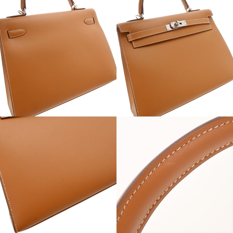 HERMES エルメス ケリー 32 外縫い 2WAY ナチュラル □I刻印(2005年頃) レディース ヴォーシャモニー ハンドバッグ Aランク 中古 銀蔵