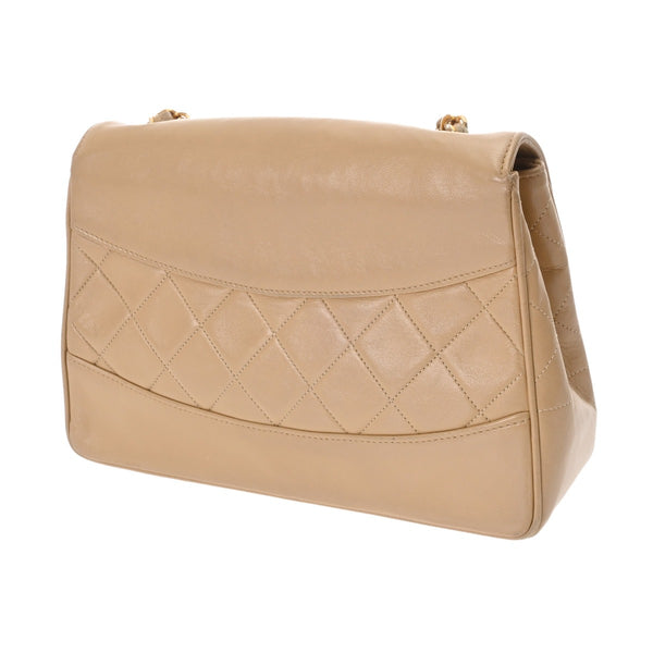 CHANEL シャネル マトラッセ チェーンショルダー 25cm  ベージュ レディース ラムスキン ショルダーバッグ Bランク 中古 銀蔵