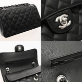 CHANEL シャネル マトラッセ チェーンショルダー 23cm  ブラック A01113 レディース ラムスキン ショルダーバッグ 新同 中古 銀蔵