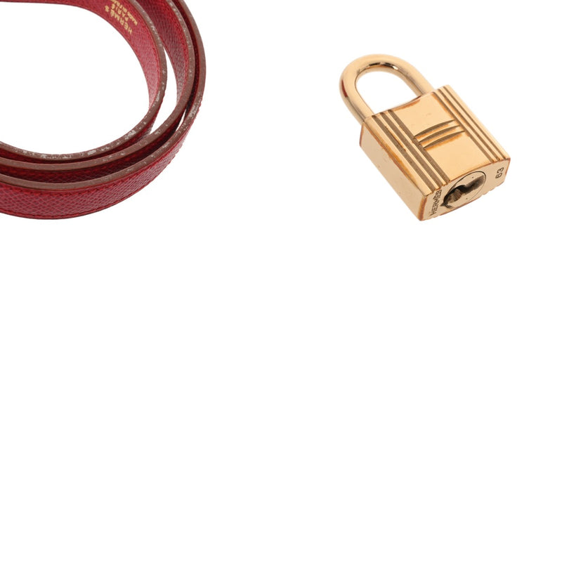 HERMES エルメス ケリー 32 外縫い 2WAY ルージュヴィフ ○W刻印(1993年頃) レディース クシュベル ハンドバッグ ABランク 中古 銀蔵