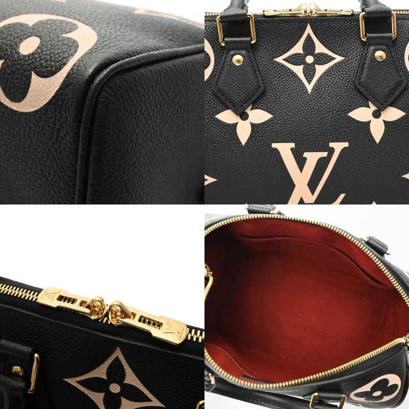 LOUIS VUITTON ルイヴィトン モノグラムアンプラント スピーディ 25 黒 M58947 レディース レザー 2WAYバッグ Aランク 中古 銀蔵