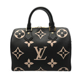 LOUIS VUITTON ルイヴィトン モノグラムアンプラント スピーディ 25 黒 M58947 レディース レザー 2WAYバッグ Aランク 中古 銀蔵
