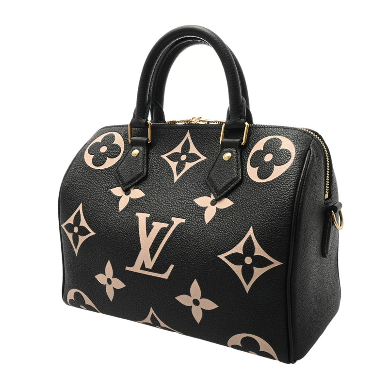 LOUIS VUITTON ルイヴィトン モノグラムアンプラント スピーディ 25 黒 M58947 レディース レザー 2WAYバッグ Aランク 中古 銀蔵