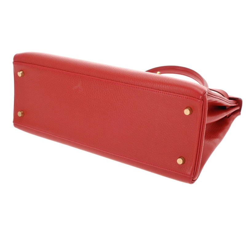 HERMES エルメス ケリー 35 内縫い 2WAY ルージュヴィフ □B刻印(1998年頃) レディース アルデンヌ ハンドバッグ ABランク 中古 銀蔵