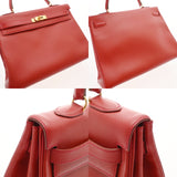 HERMES エルメス ケリー 35 内縫い 2WAY ルージュヴィフ □B刻印(1998年頃) レディース アルデンヌ ハンドバッグ ABランク 中古 銀蔵