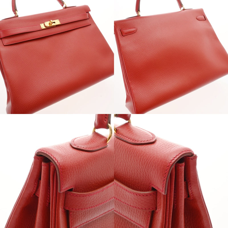 HERMES エルメス ケリー 35 内縫い 2WAY ルージュヴィフ □B刻印(1998年頃) レディース アルデンヌ ハンドバッグ ABランク 中古 銀蔵