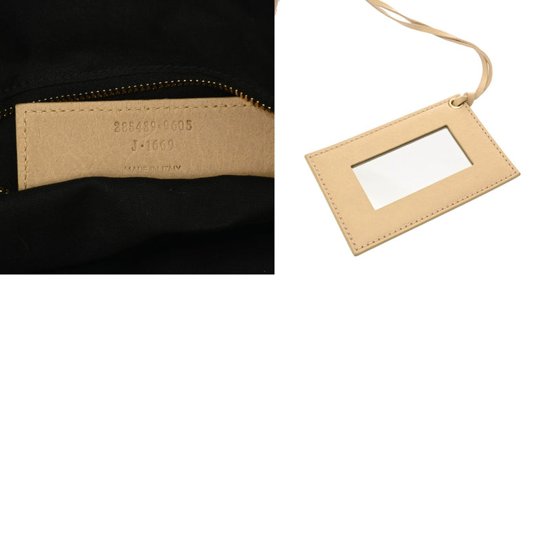 BALENCIAGA バレンシアガ ジャイアント ミニポンポン 2WAY ベージュ ゴールド金具 285439 レディース レザー ハンドバッグ ABランク 中古 銀蔵