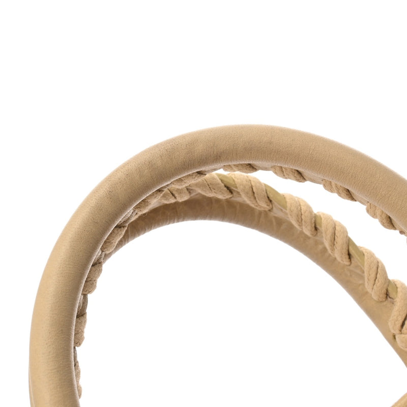 BALENCIAGA バレンシアガ ジャイアント ミニポンポン 2WAY ベージュ ゴールド金具 285439 レディース レザー ハンドバッグ ABランク 中古 銀蔵