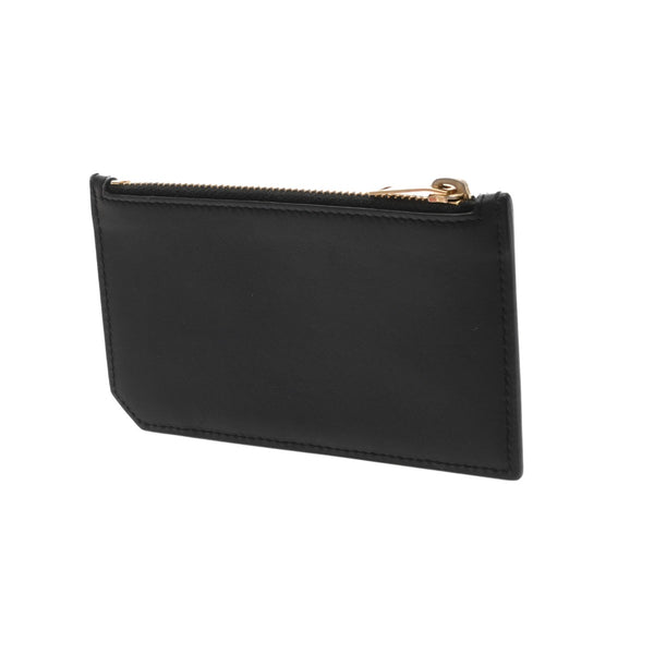 SAINT LAURENT サンローラン ジップフラグメント ブラック ゴールド金具 458583 レディース カーフ コインケース ABランク 中古 銀蔵