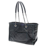 CHANEL シャネル ドーヴィル MM ネイビー A93257 レディース レザー トートバッグ Bランク 中古 銀蔵