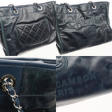 CHANEL シャネル ドーヴィル MM ネイビー A93257 レディース レザー トートバッグ Bランク 中古 銀蔵