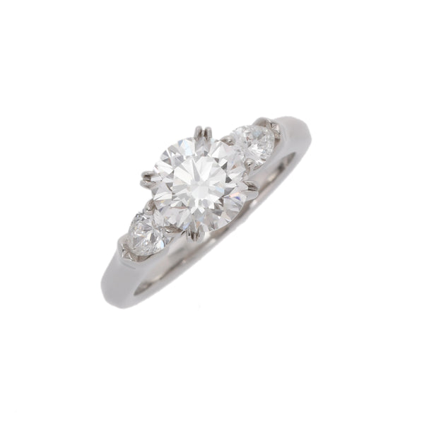 HARRY WINSTON ハリーウィンストン ラウンドペアシェイプ ソリティリング 1.03ct #45  5号 レディース Pt950プラチナ リング・指輪 Aランク 中古 銀蔵