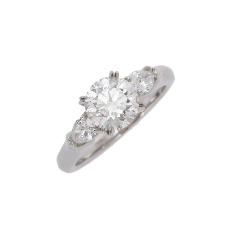 HARRY WINSTON ハリーウィンストン ラウンドペアシェイプ ソリティリング 1.03ct #45 5号 レディース Pt950プラチナ リング・指輪 Aランク 中古 銀蔵