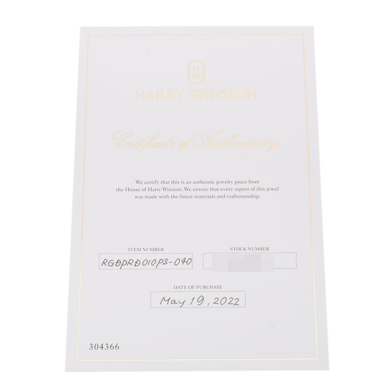 HARRY WINSTON ハリーウィンストン ラウンドペアシェイプ ソリティリング 1.03ct #45 5号 レディース Pt950プラチナ リング・指輪 Aランク 中古 銀蔵