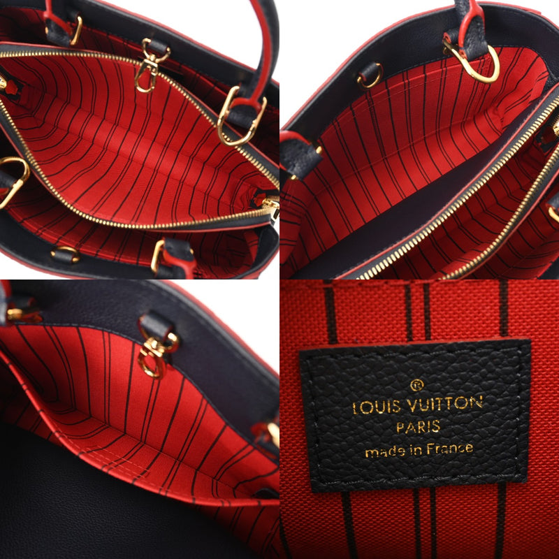 LOUIS VUITTON ルイヴィトン モノグラムアンプラント モンテーニュ BB 2WAY マリーヌルージュ M42747 レディース レザー ハンドバッグ Aランク 中古 銀蔵