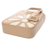 MIUMIU ミュウミュウ フラワーモチーフ 2WAY ベージュ レディース カーフ ハンドバッグ Aランク 中古 銀蔵