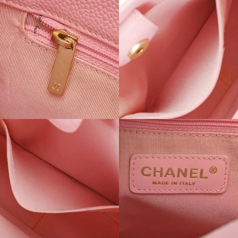 CHANEL シャネル PST プチショッピングトート ピンク レディース キャビアスキン トートバッグ ABランク 中古 銀蔵