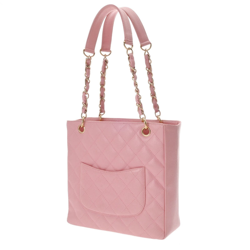 CHANEL シャネル PST プチショッピングトート ピンク レディース キャビアスキン トートバッグ ABランク 中古 銀蔵