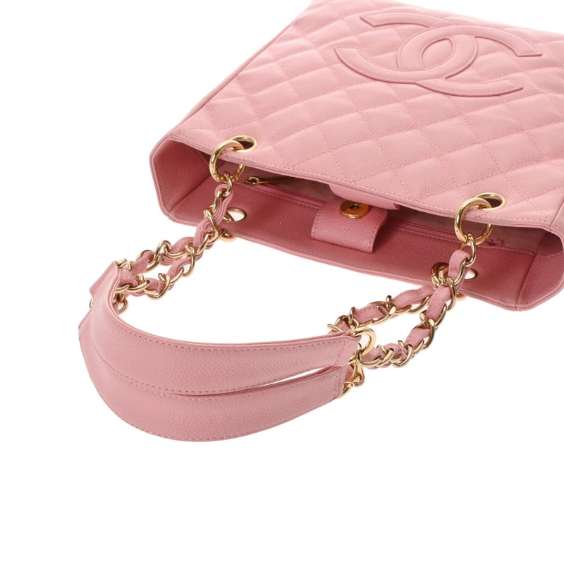 CHANEL シャネル PST プチショッピングトート ピンク レディース キャビアスキン トートバッグ ABランク 中古 銀蔵