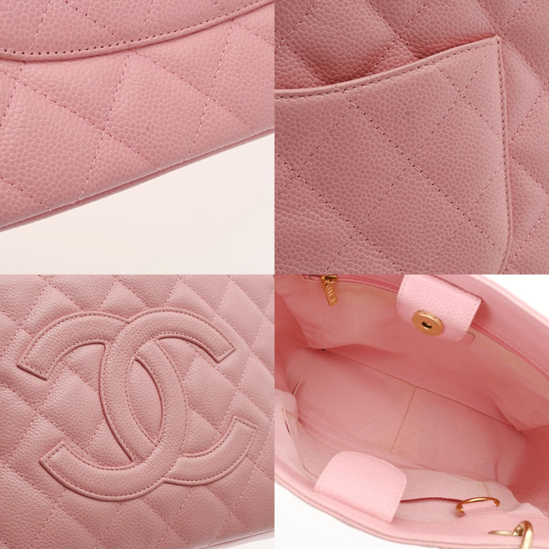 CHANEL シャネル PST プチショッピングトート ピンク レディース キャビアスキン トートバッグ ABランク 中古 銀蔵