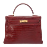 HERMES エルメス ケリー 32 内縫い 2WAY ルージュアッシュ □A刻印(1997年頃) レディース ポロサスマット ハンドバッグ ABランク 中古 銀蔵