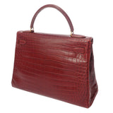 HERMES エルメス ケリー 32 内縫い 2WAY ルージュアッシュ □A刻印(1997年頃) レディース ポロサスマット ハンドバッグ ABランク 中古 銀蔵