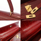 HERMES エルメス ケリー 32 内縫い 2WAY ルージュアッシュ □A刻印(1997年頃) レディース ポロサスマット ハンドバッグ ABランク 中古 銀蔵