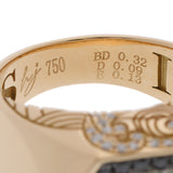 no brand ノーブランド エメラルド0.13ct ブラックダイヤ0.32ct ダイヤ0.09ct ゴールド/ブラック/グリーン 11号 レディース K18イエローゴールド YG リング・指輪 Aランク 中古 銀蔵