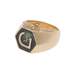 no brand ノーブランド エメラルド0.13ct ブラックダイヤ0.32ct ダイヤ0.09ct ゴールド/ブラック/グリーン 11号 レディース K18イエローゴールド YG リング・指輪 Aランク 中古 銀蔵