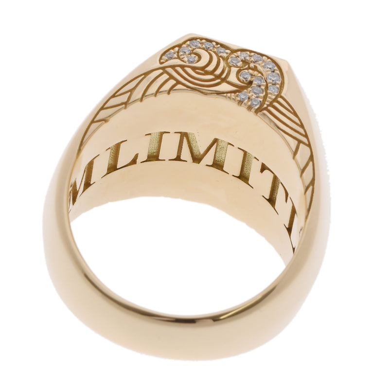 no brand ノーブランド エメラルド0.13ct ブラックダイヤ0.32ct ダイヤ0.09ct ゴールド/ブラック/グリーン 11号 レディース K18イエローゴールド YG リング・指輪 Aランク 中古 銀蔵