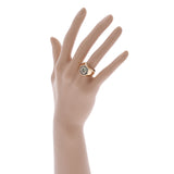 no brand ノーブランド エメラルド0.13ct ブラックダイヤ0.32ct ダイヤ0.09ct ゴールド/ブラック/グリーン 11号 レディース K18イエローゴールド YG リング・指輪 Aランク 中古 銀蔵