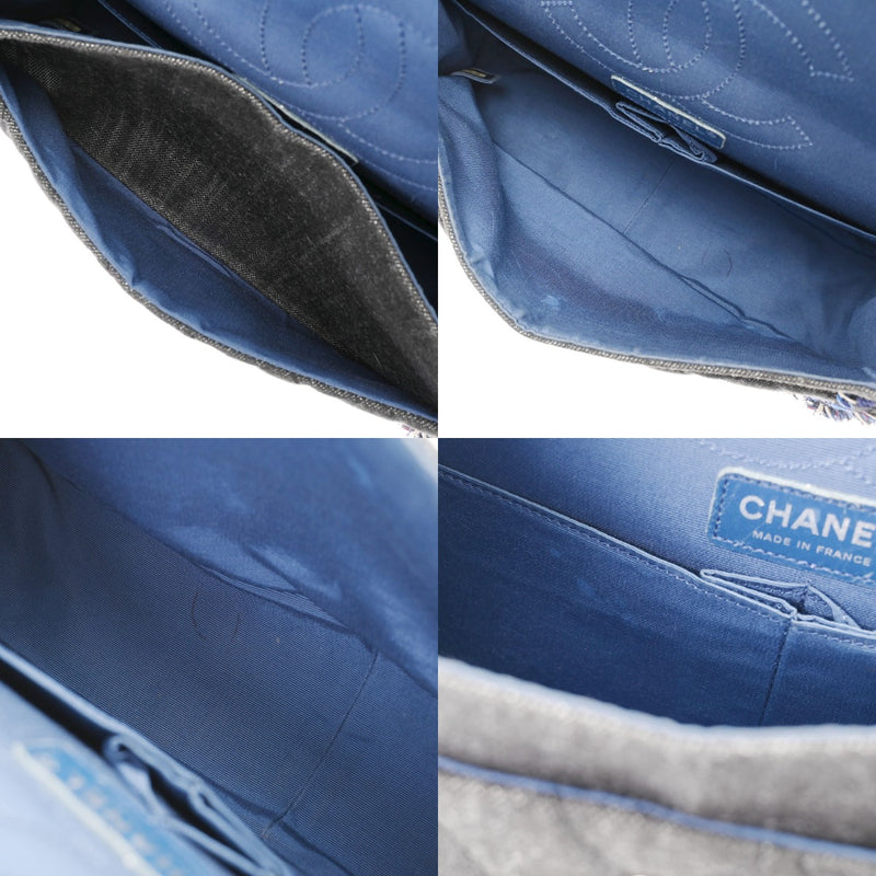 CHANEL シャネル マトラッセ Wフラップ フリンジ　 ブラック レディース デニム ショルダーバッグ ABランク 中古 銀蔵