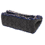 CHANEL シャネル マトラッセ Wフラップ フリンジ　 ブラック レディース デニム ショルダーバッグ ABランク 中古 銀蔵