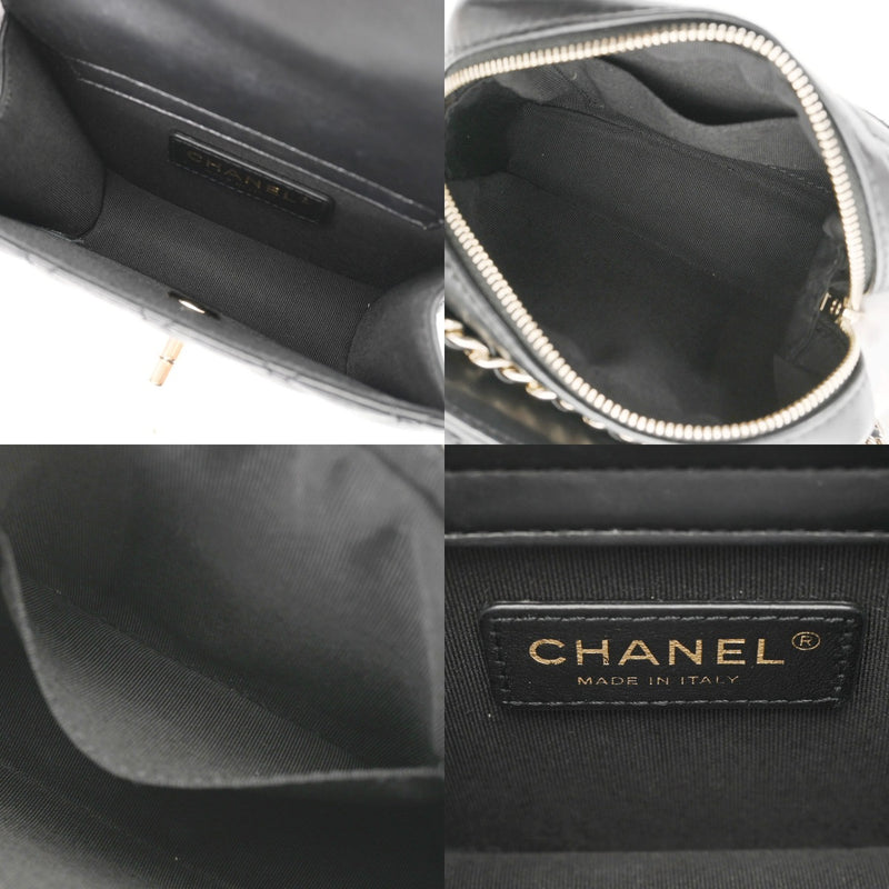CHANEL シャネル マトラッセ ミニ チェーンショルダー  ブラック レディース ラムスキン ショルダーバッグ ABランク 中古 銀蔵