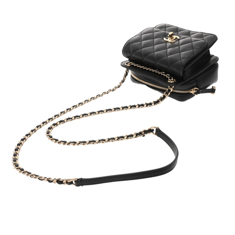 CHANEL シャネル マトラッセ ミニ チェーンショルダー  ブラック レディース ラムスキン ショルダーバッグ ABランク 中古 銀蔵