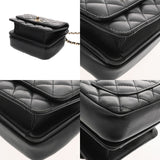 CHANEL シャネル マトラッセ ミニ チェーンショルダー  ブラック レディース ラムスキン ショルダーバッグ ABランク 中古 銀蔵