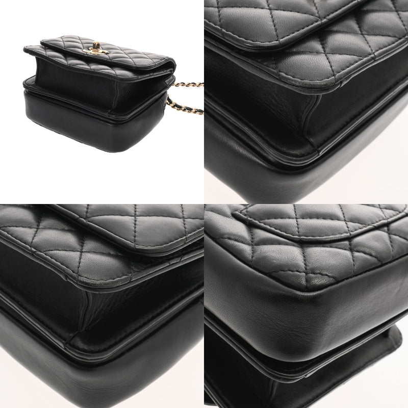 CHANEL シャネル マトラッセ ミニ チェーンショルダー  ブラック レディース ラムスキン ショルダーバッグ ABランク 中古 銀蔵