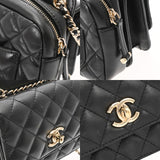 CHANEL シャネル マトラッセ ミニ チェーンショルダー  ブラック レディース ラムスキン ショルダーバッグ ABランク 中古 銀蔵