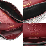 CHANEL シャネル マトラッセ チェーンショルダー23cm Wフラップ ブラック A01113 レディース ラムスキン ショルダーバッグ ABランク 中古 銀蔵