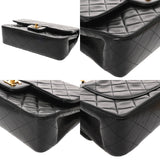 CHANEL シャネル マトラッセ チェーンショルダー23cm Wフラップ ブラック A01113 レディース ラムスキン ショルダーバッグ ABランク 中古 銀蔵