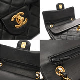 CHANEL シャネル マトラッセ チェーンショルダー23cm Wフラップ ブラック A01113 レディース ラムスキン ショルダーバッグ ABランク 中古 銀蔵