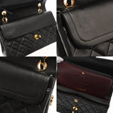 CHANEL シャネル マトラッセ チェーンショルダー23cm Wフラップ ブラック A01113 レディース ラムスキン ショルダーバッグ ABランク 中古 銀蔵