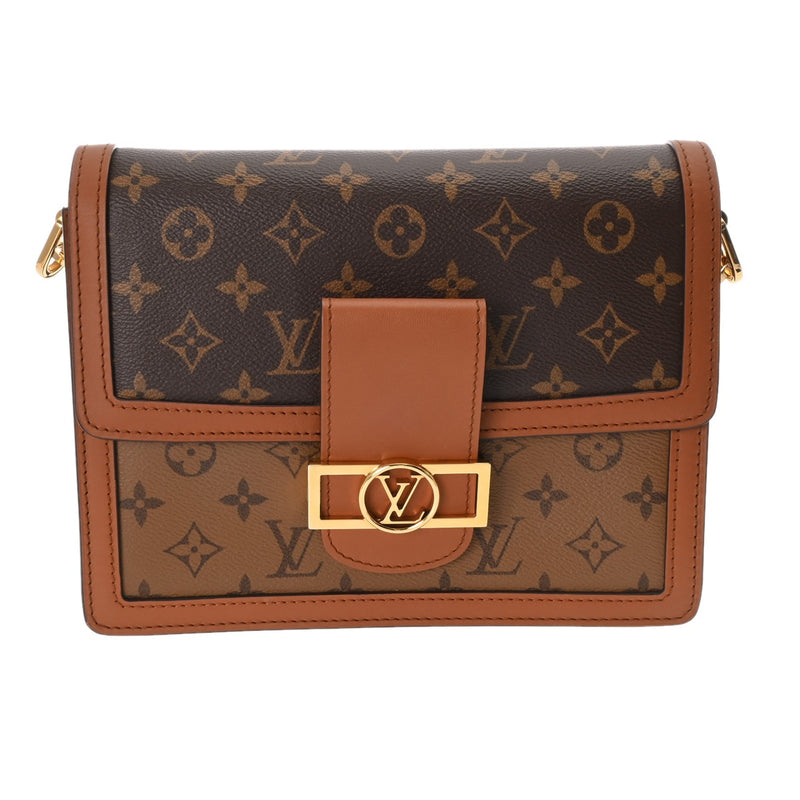 LOUIS VUITTON ルイヴィトン モノグラムリバース ドーフィーヌ MM 旧型 キャメル系/ブラウン M44391 レディース モノグラムキャンバス ショルダーバッグ Aランク 中古 銀蔵