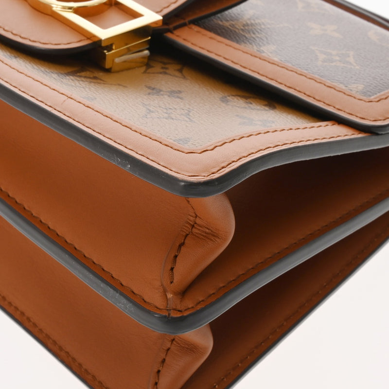 LOUIS VUITTON ルイヴィトン モノグラムリバース ドーフィーヌ MM 旧型 キャメル系/ブラウン M44391 レディース モノグラムキャンバス ショルダーバッグ Aランク 中古 銀蔵